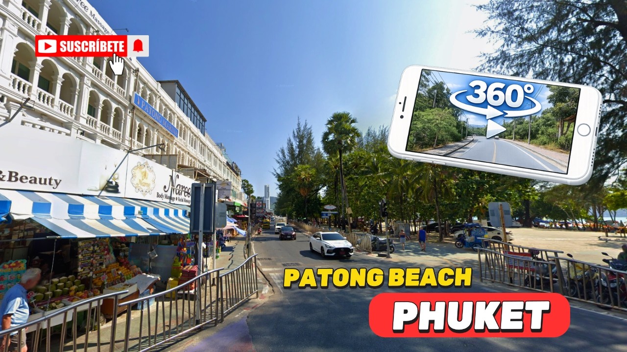 🎥 Patong Beach Road 360° | Phuket Night & Day Street View | POV Walking Tour