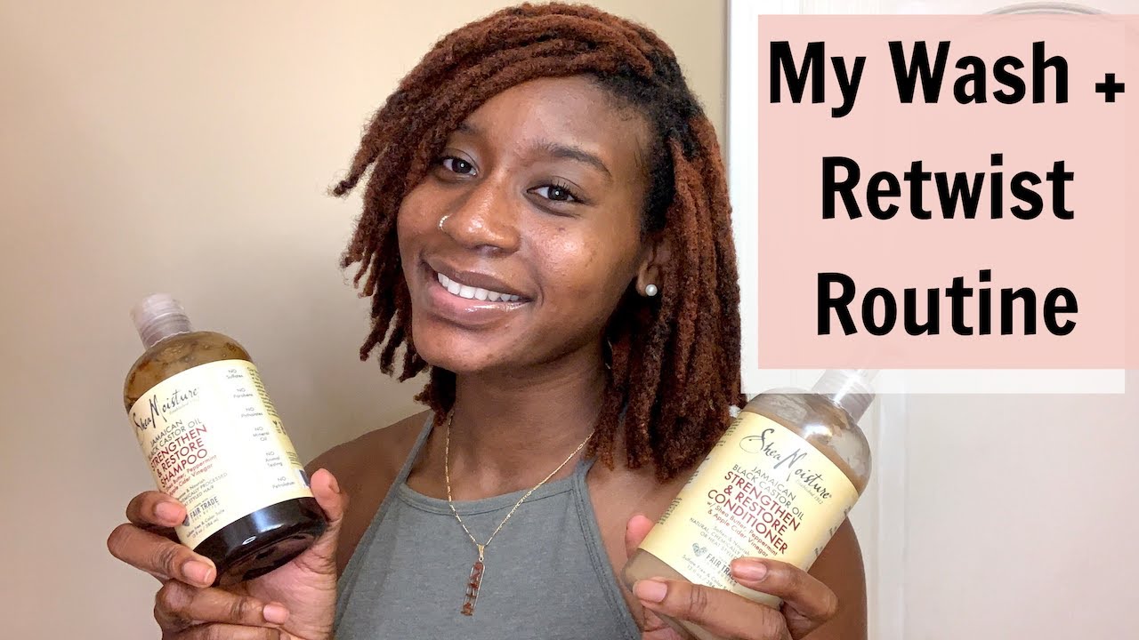 My FULL Wash + Retwist Routine | How to Retwist Locs