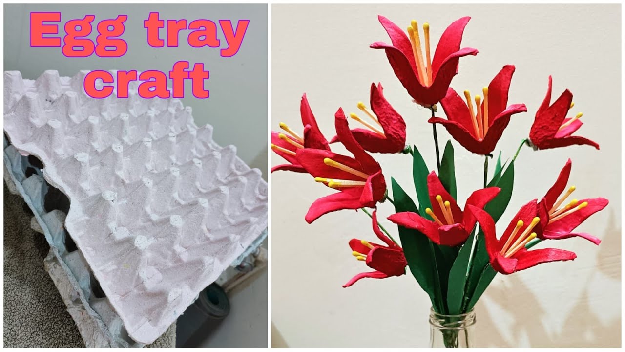 EASY Egg Carton Crafts | best out of waste | DIY lily flower