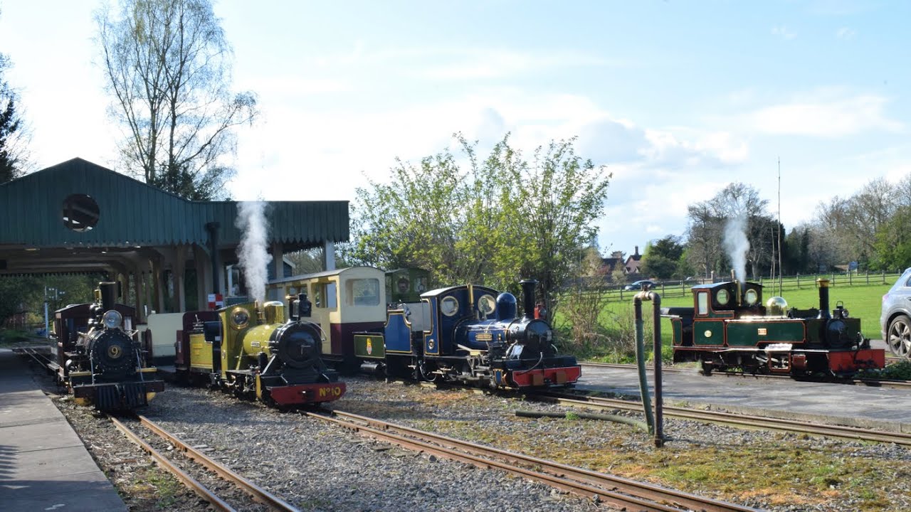 Big Trees and Little Trains. FIVE visiting locos at Weston Park M.R. Easter Weekend 2022 Part 1.