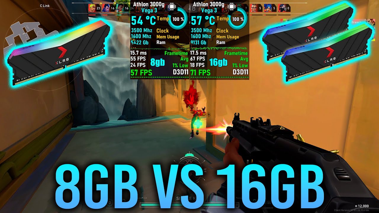 Athlon 3000g 8gb vs 16gb 3200mhz - Valorant Benchmark Test