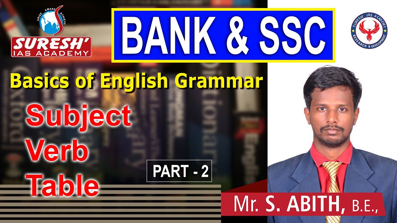 Bank | SSC | English | Subject, Verb, Table | Abith | Suresh IAS Academy