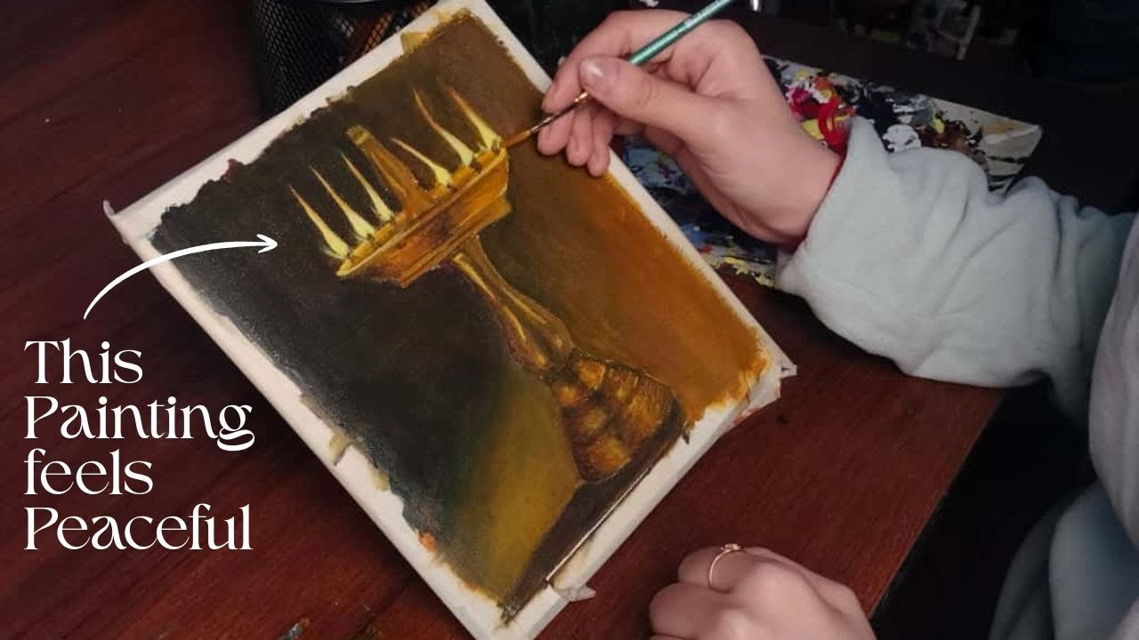 How I Painted This Glowing Diya Stand with Acrylics
