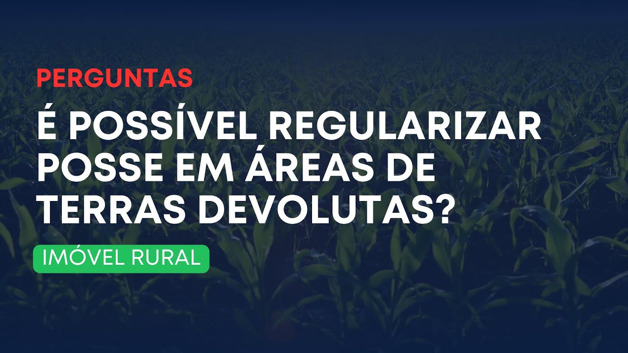 &Eacute; poss&iacute;vel regularizar posse em &aacute;reas de terras devolutas?