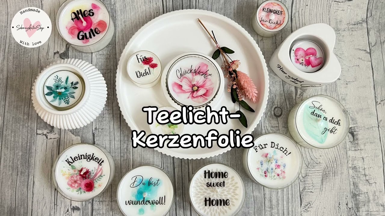 Kerzentattoo / Kerzenfolie auf Teelichter anbringen - Neuheit, sch&ouml;ne Dekoidee  - ANLEITUNG !!