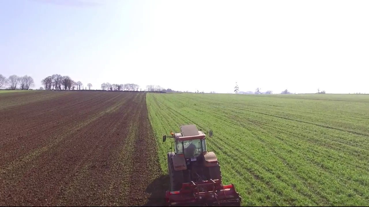 Rotavator sur colza fourrager, Renault Ares 630RZ, Rota kuhn 3m|Phantom3|