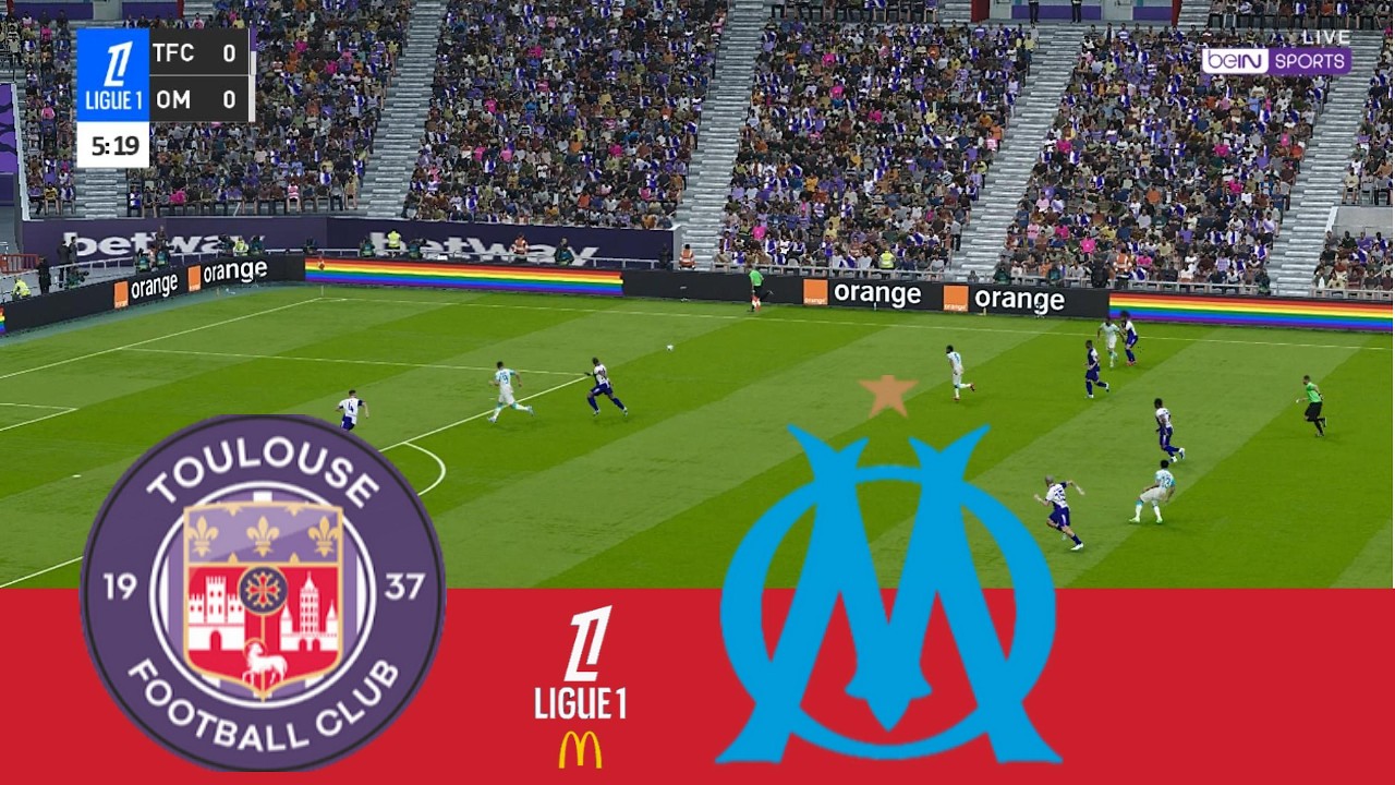 Toulouse vs Marseille – Ligue 1 25/26 | Match Complet & Tous les Buts | Simulation PES 2021