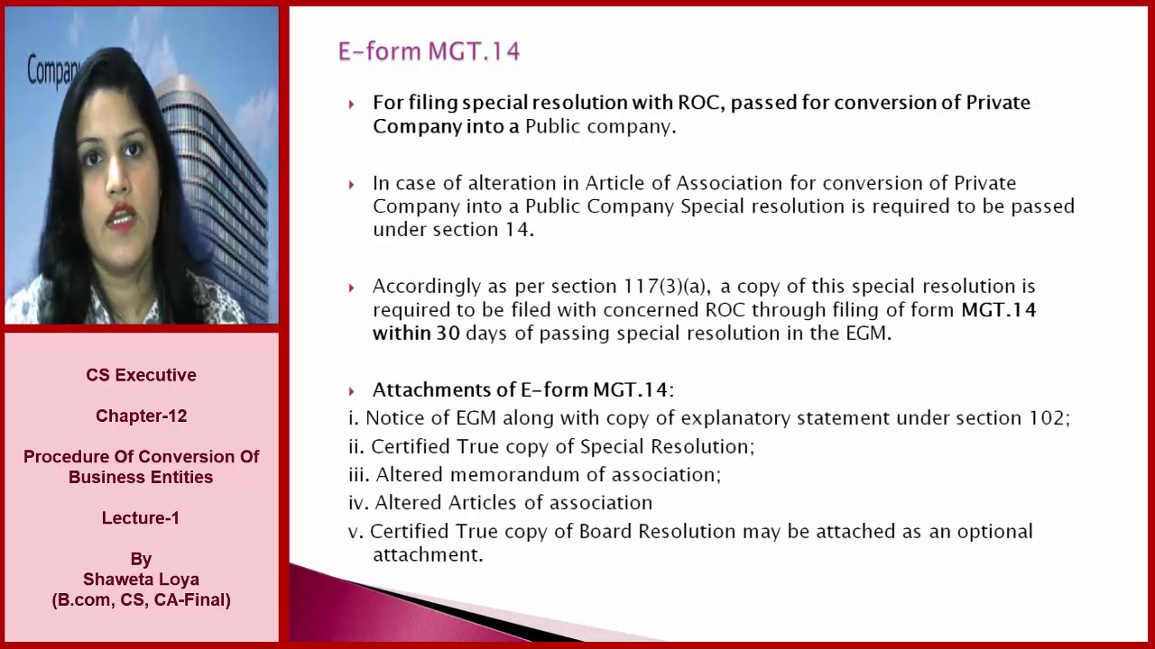 CS_Executive_ Setting up of business entities and Closure_ Conversion of Private Co, to Public Co.