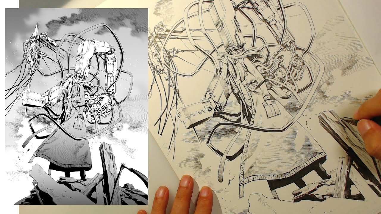 漫画原稿1枚　下絵・ペン入れできるまで　全収録　その２