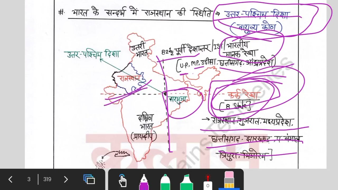 राजस्थान भुगोल | स्थिति एंव विस्तार | महत्वपूर्ण नोटस📖💯