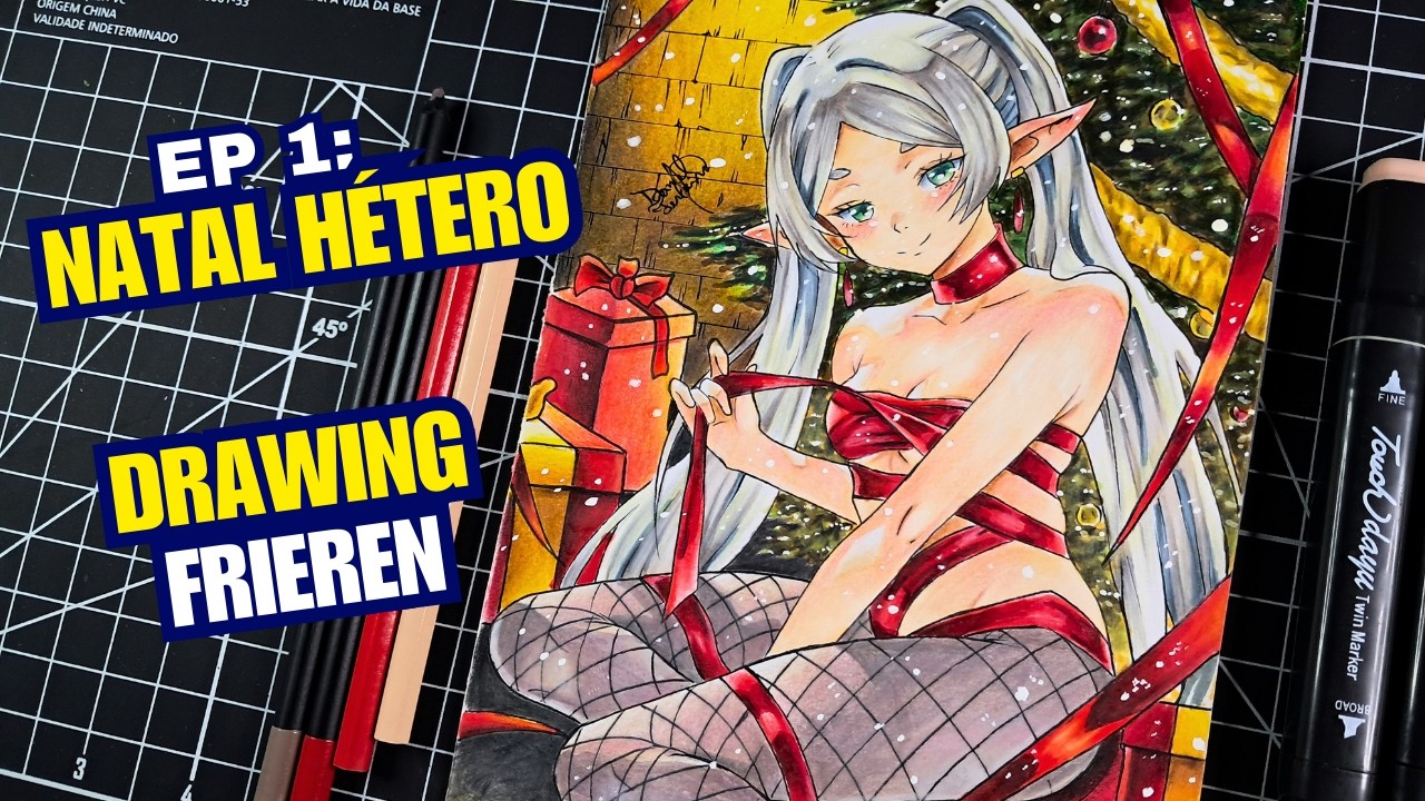 Speed Drawing Frieren no Estilo Natal - Para Desenhistas Héteros