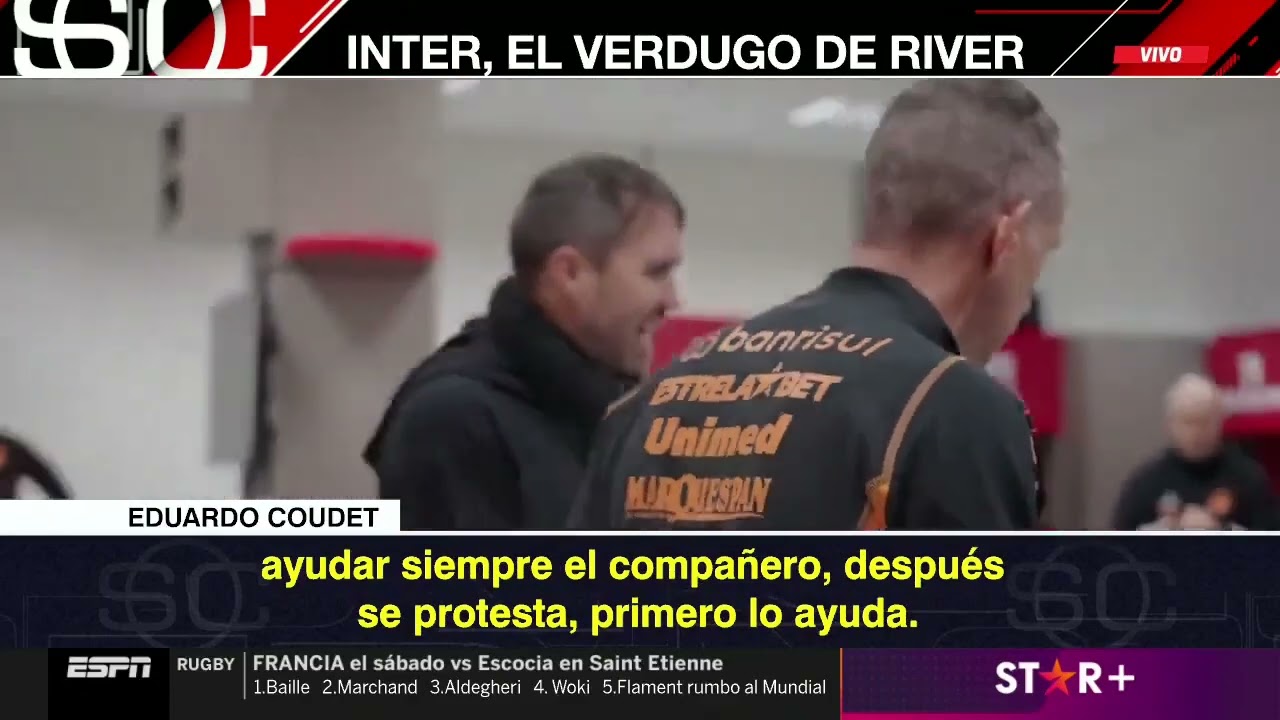La arenga del Chacho Coudet en Internacional antes de eliminar a River por la Copa Libertadores