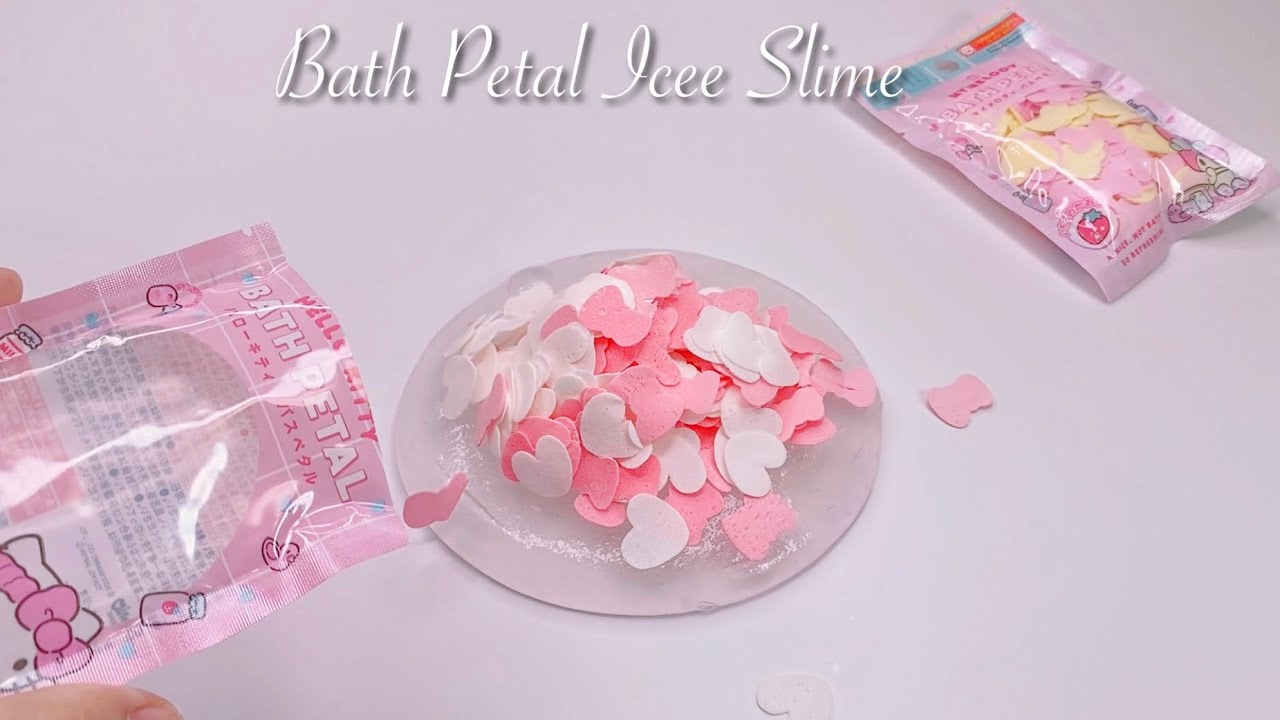 【ASMR】💗アイシースライム＆バスペタル🛁【音フェチ】Bath Petal Icee Slime