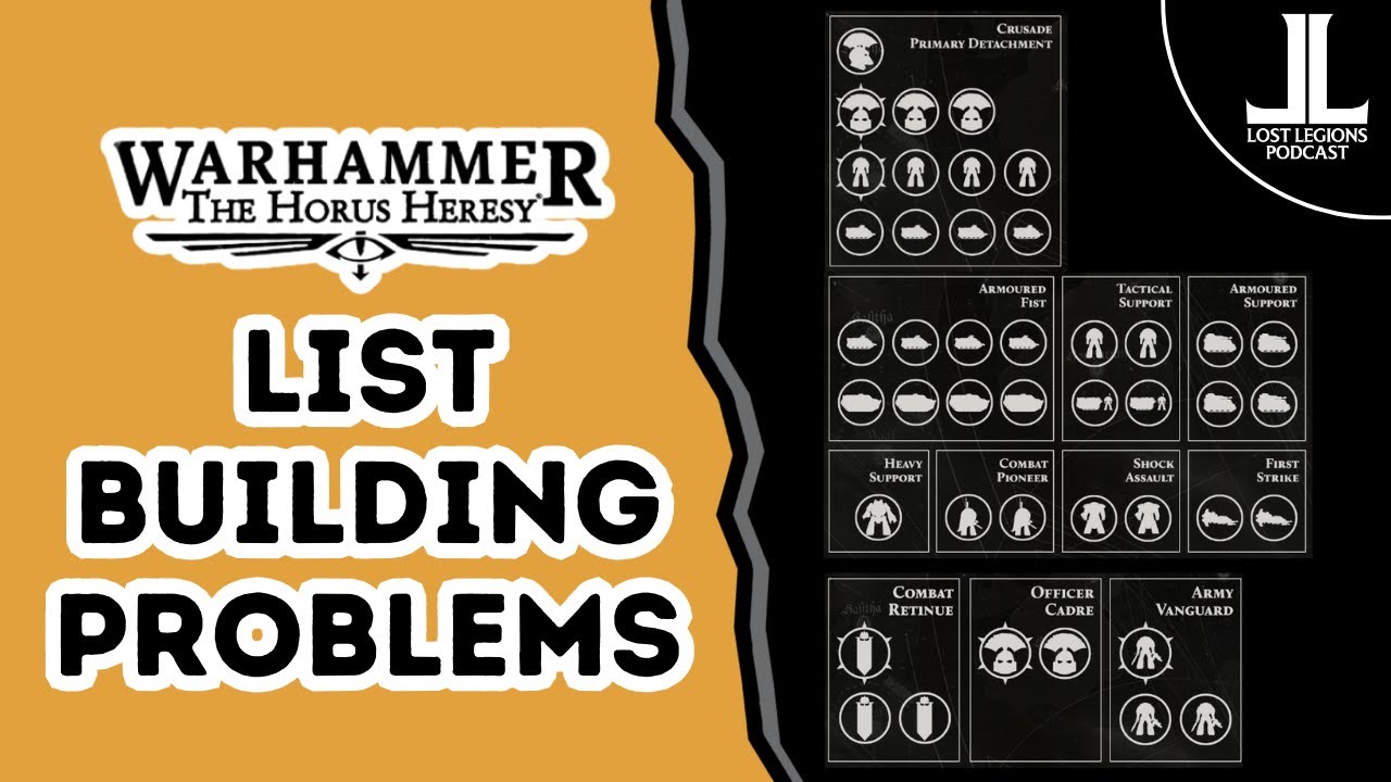 List building problems and solutions - Horus Heresy 3.0 (3rd edition)