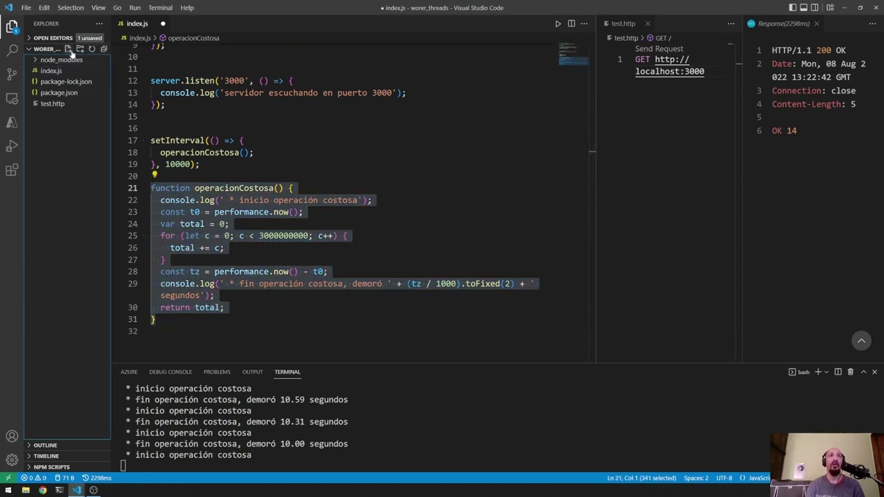 Nodejs | PARALELISMO en operaciones SINCRÓNICAS - Introducción a worker_threads