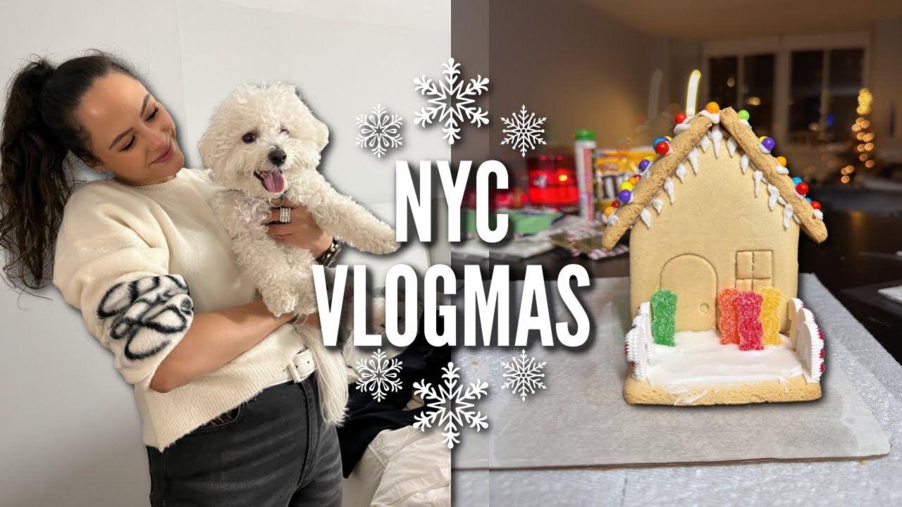 NYC VLOGMAS! Gingerbread House Competition with my BF, New Nails...