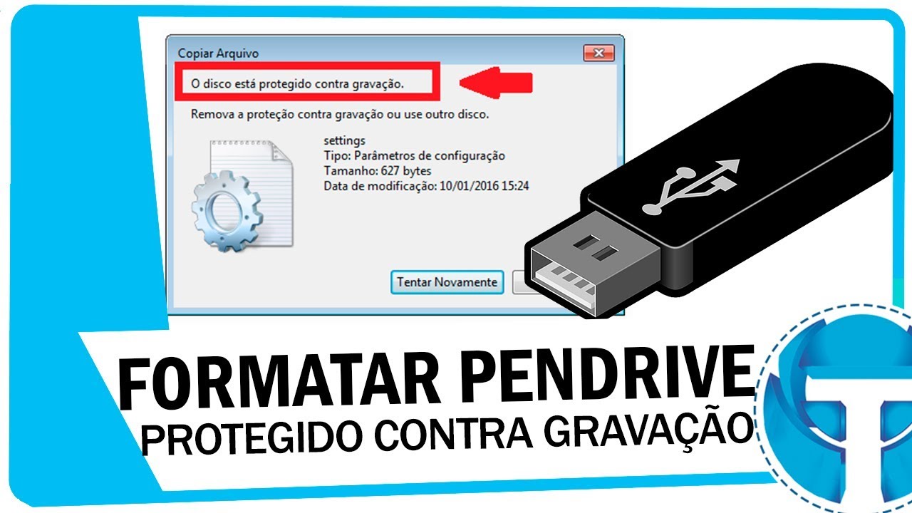 Como formatar Pendrive protegido contra grava&ccedil;&atilde;o