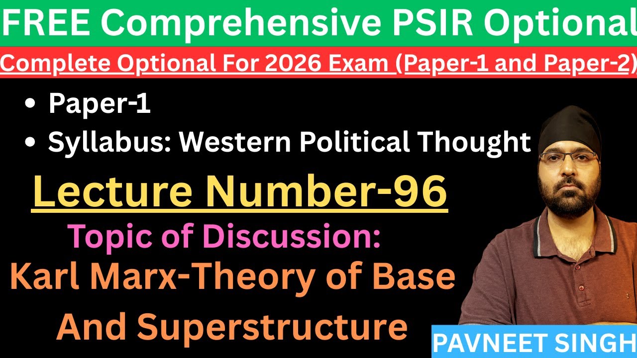PSIR-Class-96- Karl Marx-Theory of Base And Superstructure
