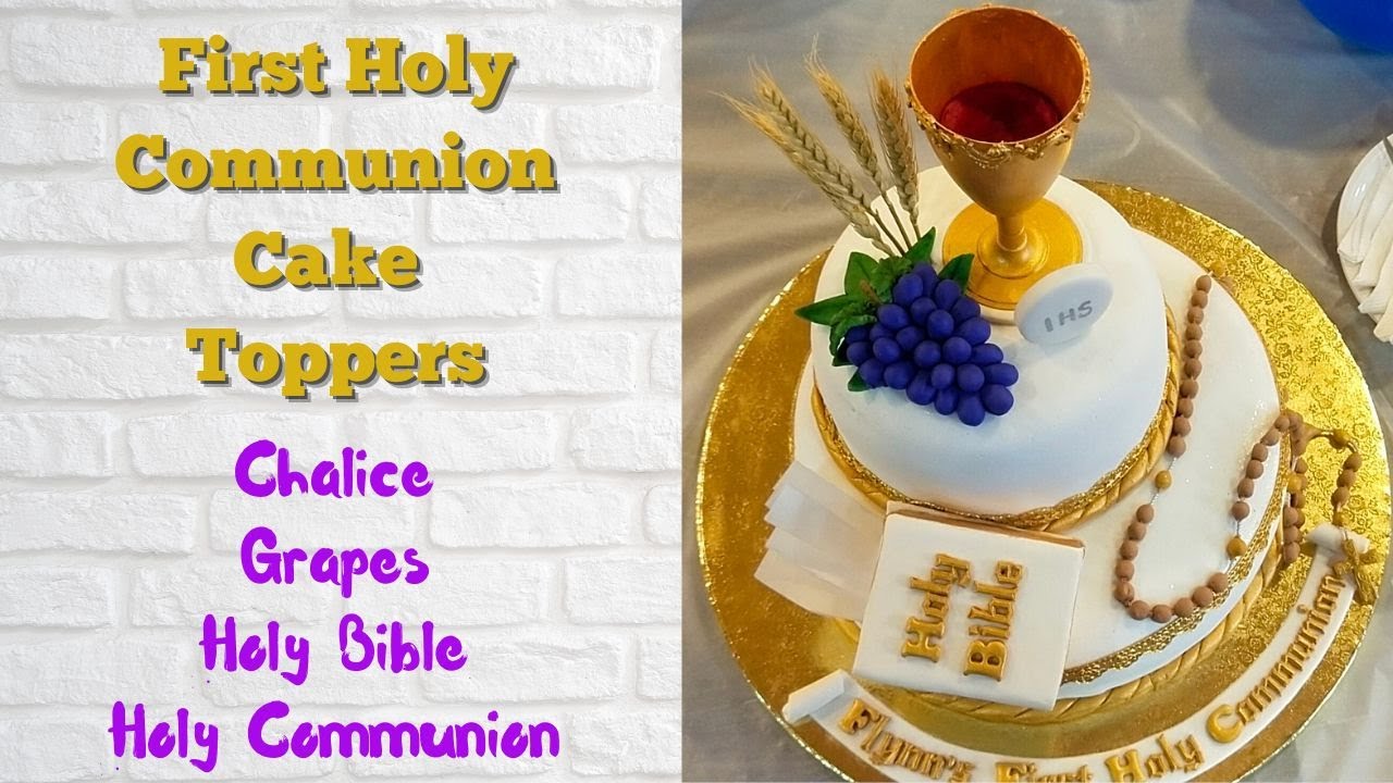 First Holy Communion Cake Toppers | Chalice 🏆 Grapes 🍇 Holy Bible 📙Holy Communion⚪| Decorating Ideas