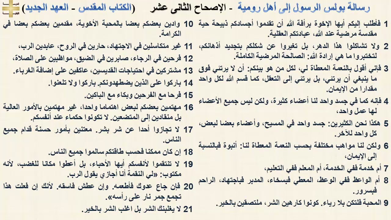 رسالة بولس الرسول إلى أهل رومية الاصحاح الثانى عشر 12  - نيافة الانبا رافائيل الاسقف العام