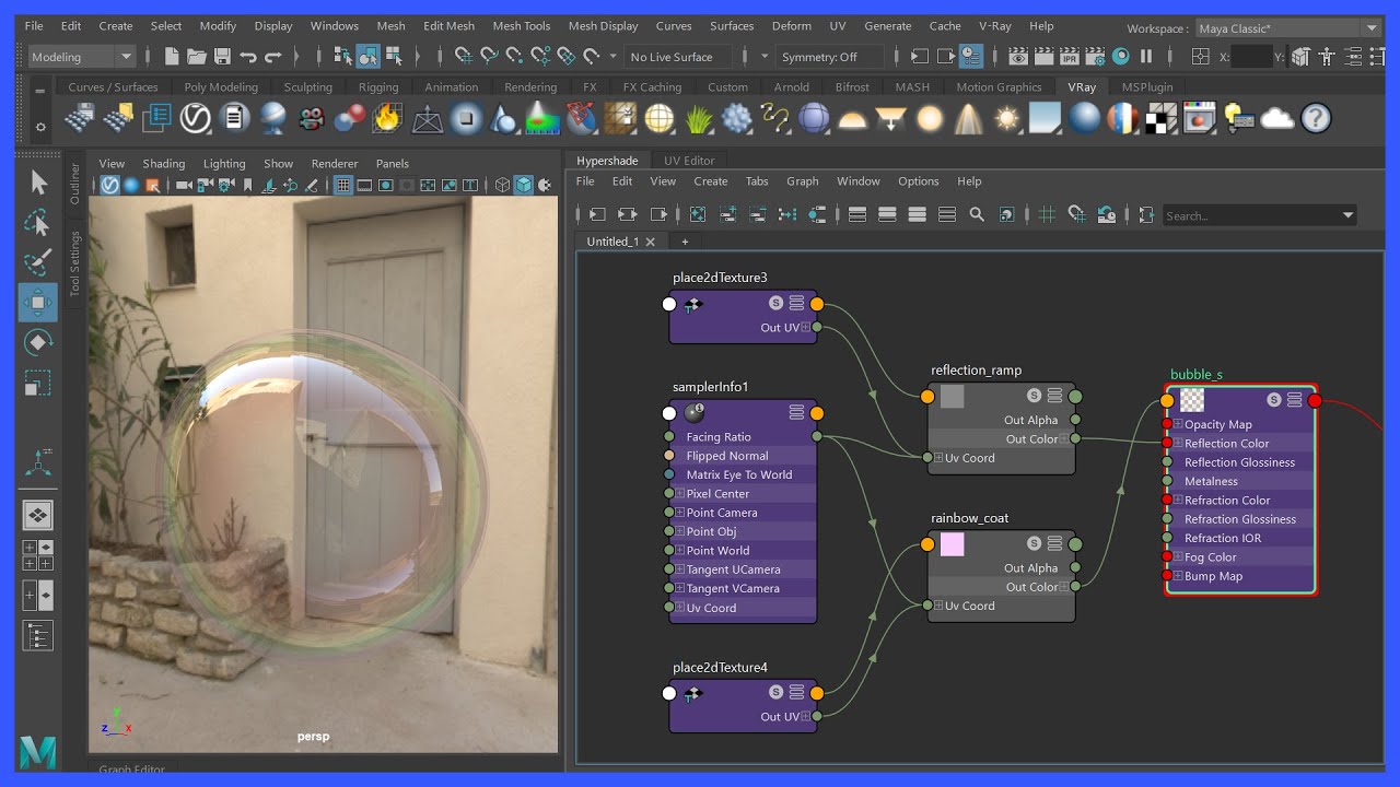 비눗방울 만들기 (Soap bubble in V-Ray 5 for Maya)