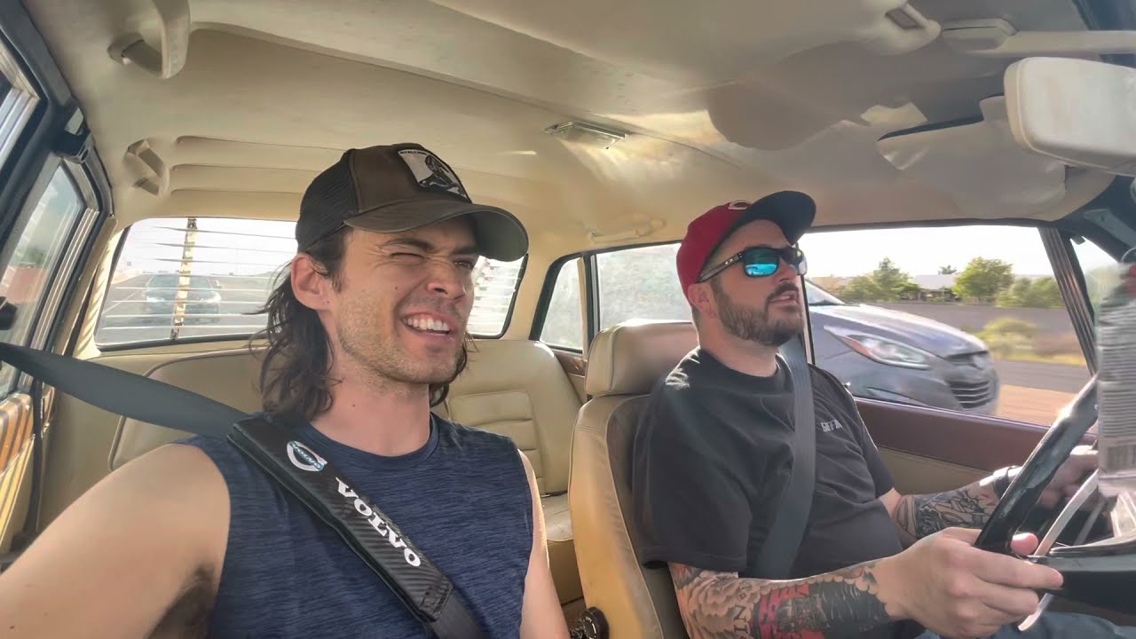 Nik drives Ivy the Volvo 164 now that it’s finished