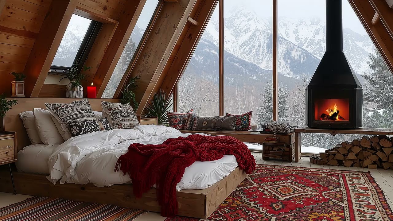 Cozy fireplace in the cabin and jazz music ☕ Ideal for working, studying, and relaxing.