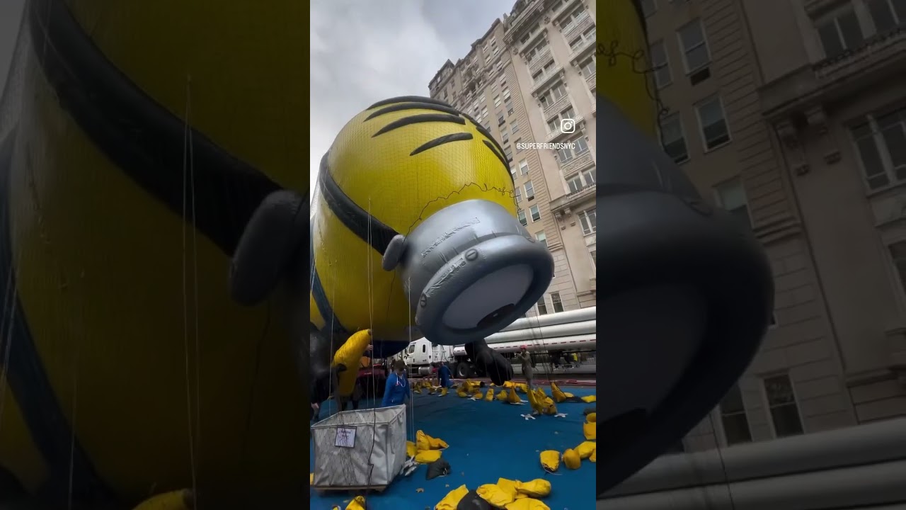 Macy's Thanksgiving Balloon Inflation NYC 2023 #shorts  #newyork #cosplay