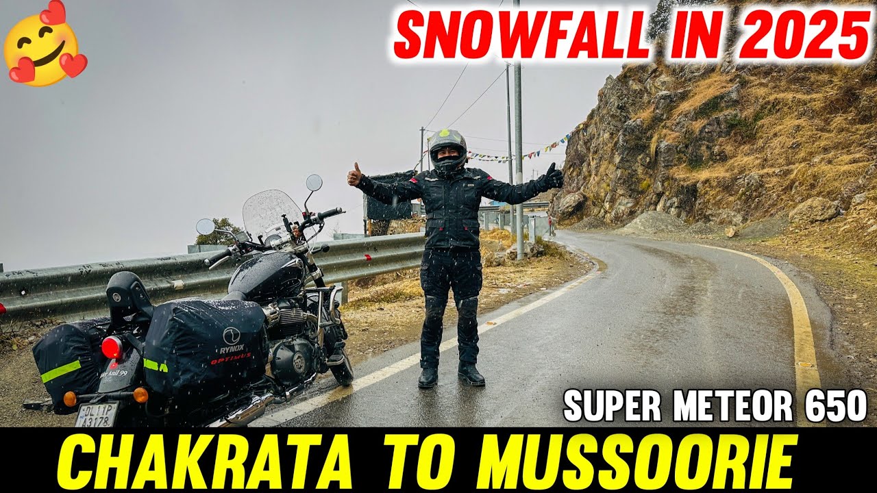 Chakrata To Mussoorie In Heavy Snowfall On Super Meteor 650 Day 2 |Delhi To Chakrata Vlog