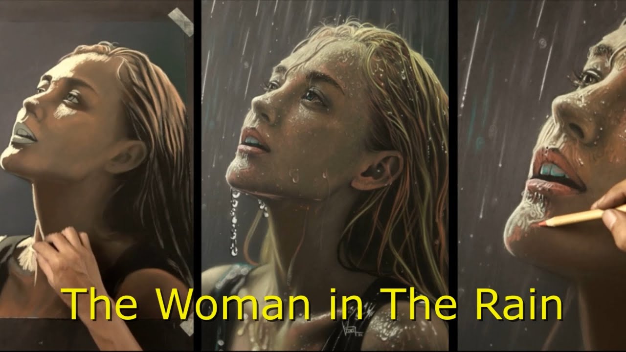 ✨The Exotic Woman in The Rain🌹  #trendingvideo #viralvideo #videoviral  #video #viral #drawingvideo 