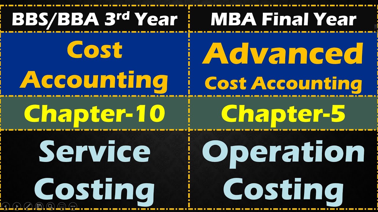 Cost Accounting (Chapter-10) | Service Costing (Class-8) | NU-2023 | BBA/BBS 3rd Year 