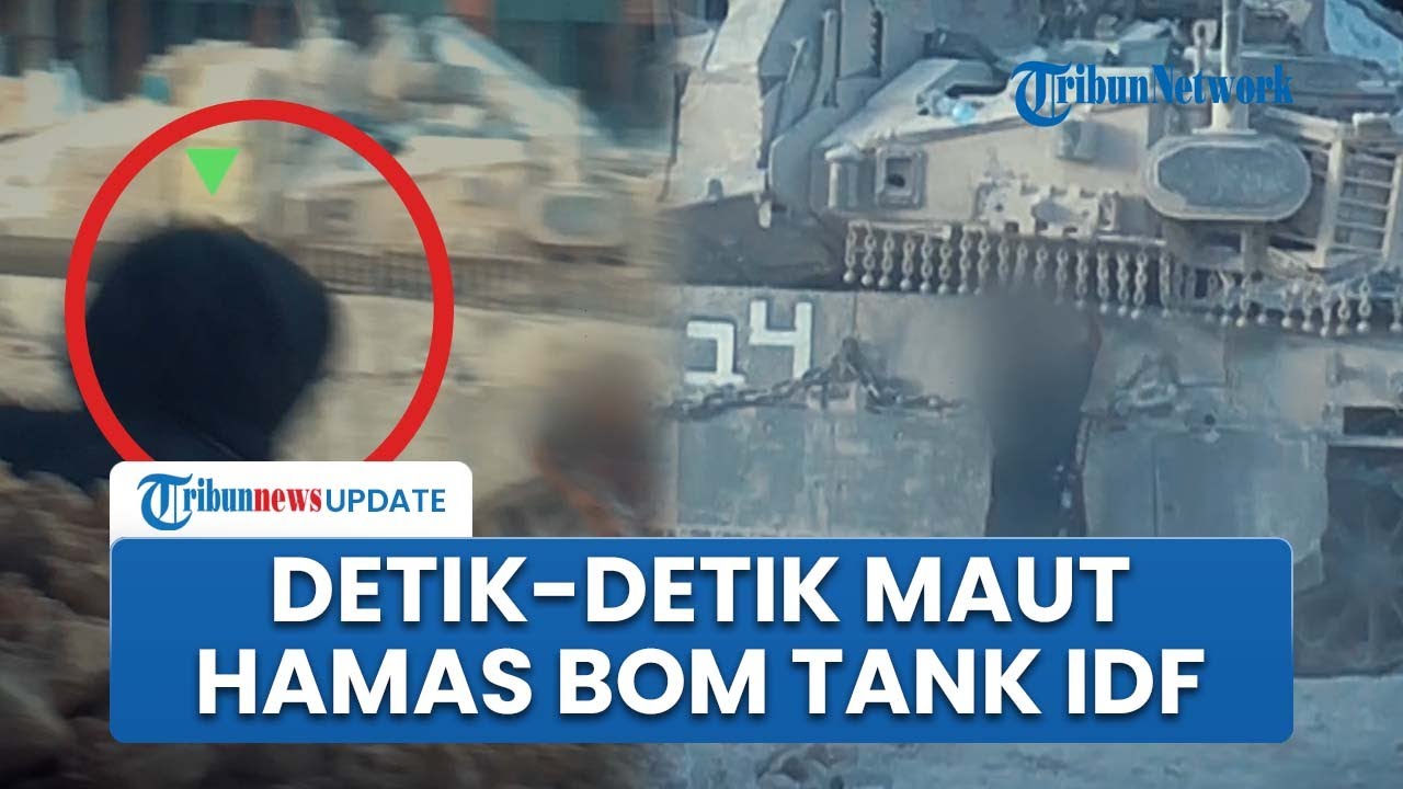 Single Fighter! Pejuang Hamas Lari Pasang Bom di Atas Tank Israel lalu Diledakkan, Tembakan Pecah