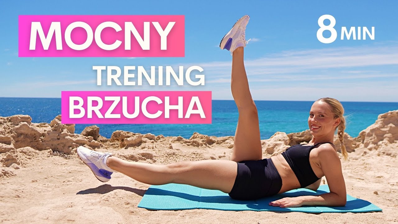 8 minutowy MOCNY trening brzucha - sześciopak na plaży 🏖️ Na dolne partie  | Bez zwykłych brzuszków