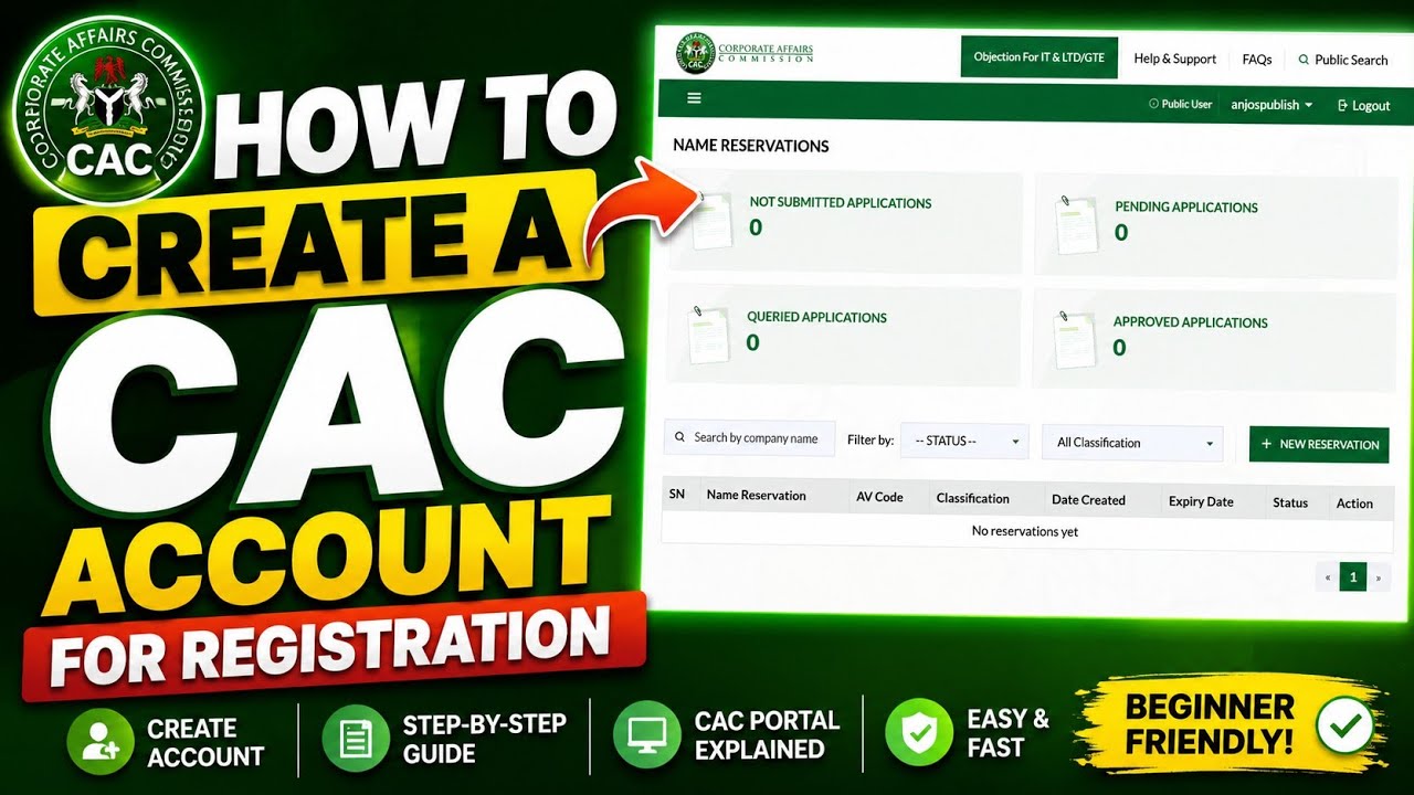 How to Create CAC Account for limited and Business Name Registration 
