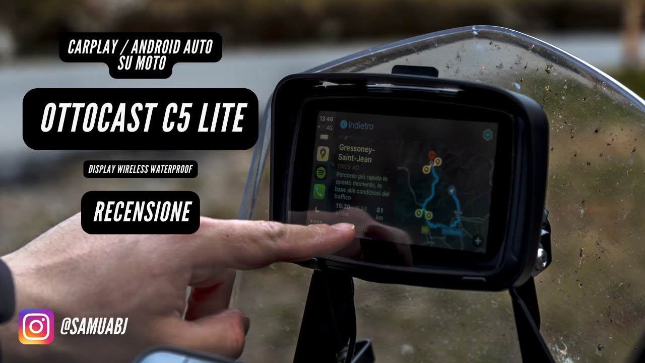 CARPLAY/ANDROID AUTO sulla MOTO? Si, con Ottocast C5 Lite - Display Wireless Waterproof - Recensione