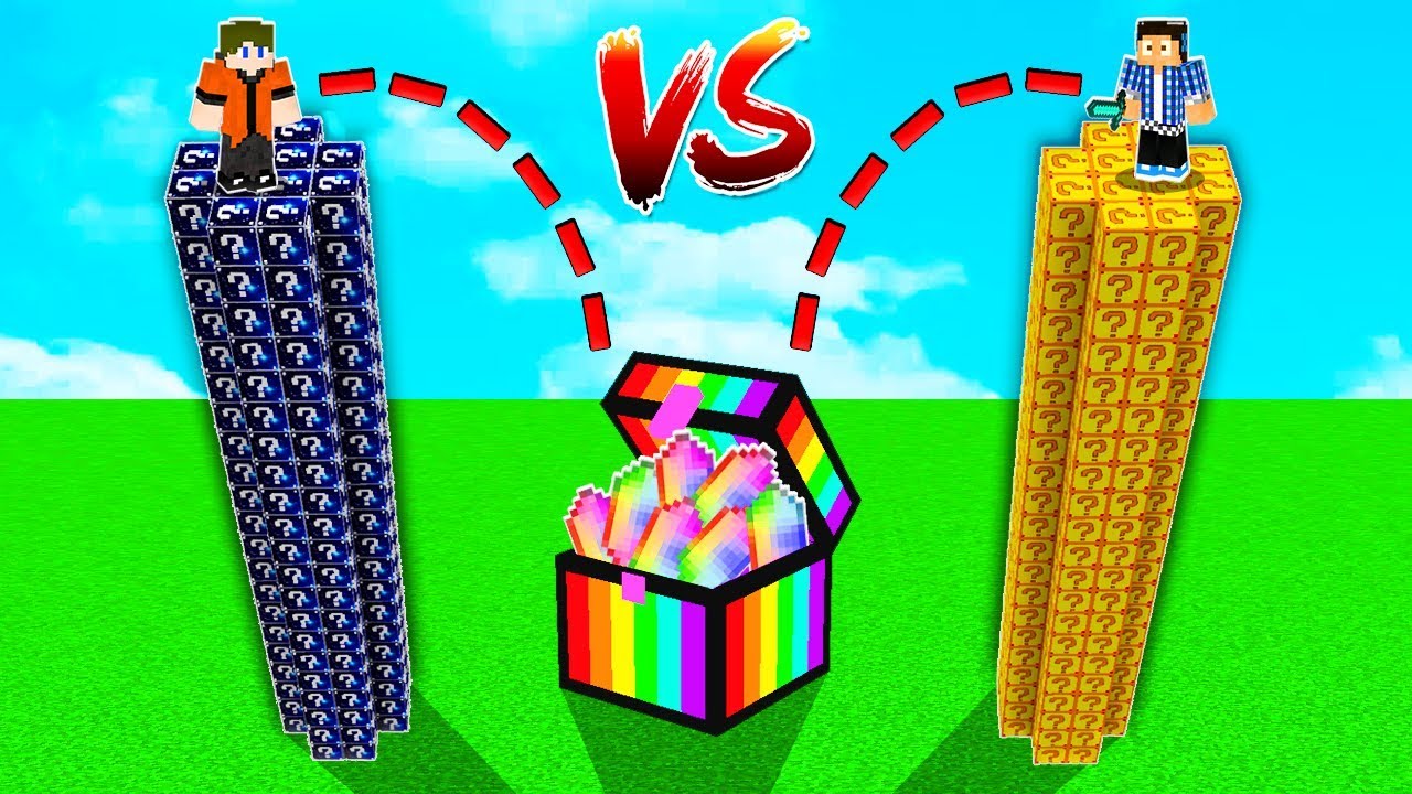 TORRE DE LUCKY BLOCK DO ESPAÇO VS TORRE DE LUCKY BLOCK FORTUNIA NO MINECRAFT