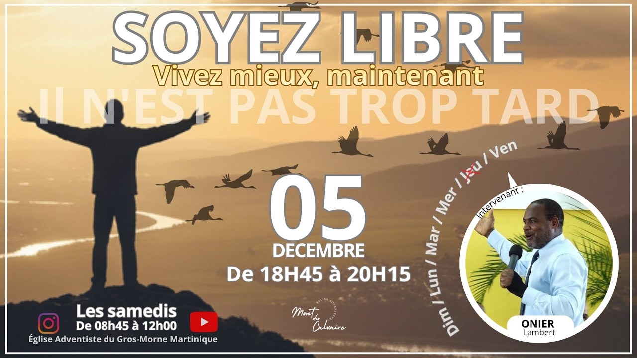SOYEZ LIBRE  VIVEZ MIEUX , MAINTENANT IL N'EST PAS TROP TARD --- ONIER Lambert --- Jour 10