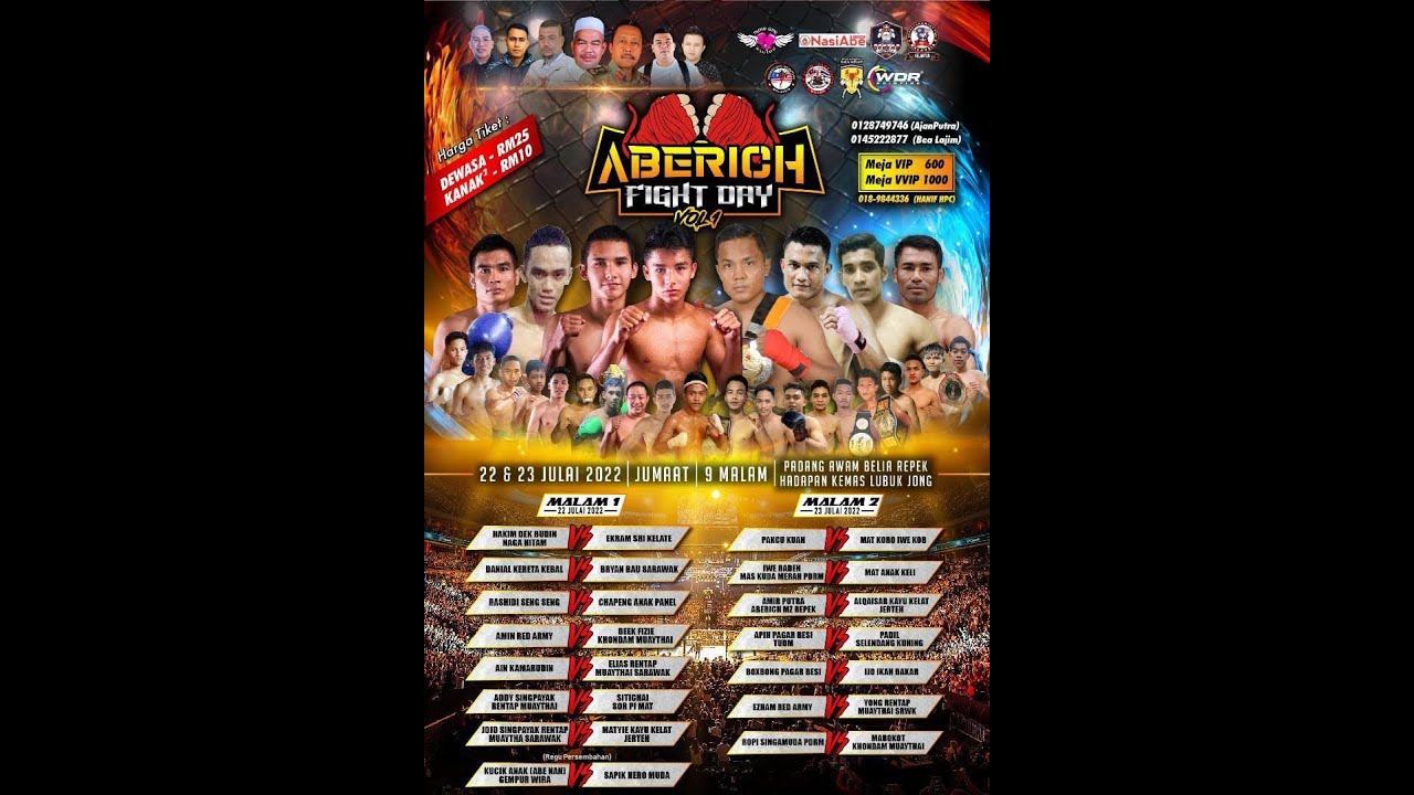 Abe Rich Fight Day Vol.1 Malam Pertama | 22 July 2022 | Padang Belia Awam Repek Pasir Mas