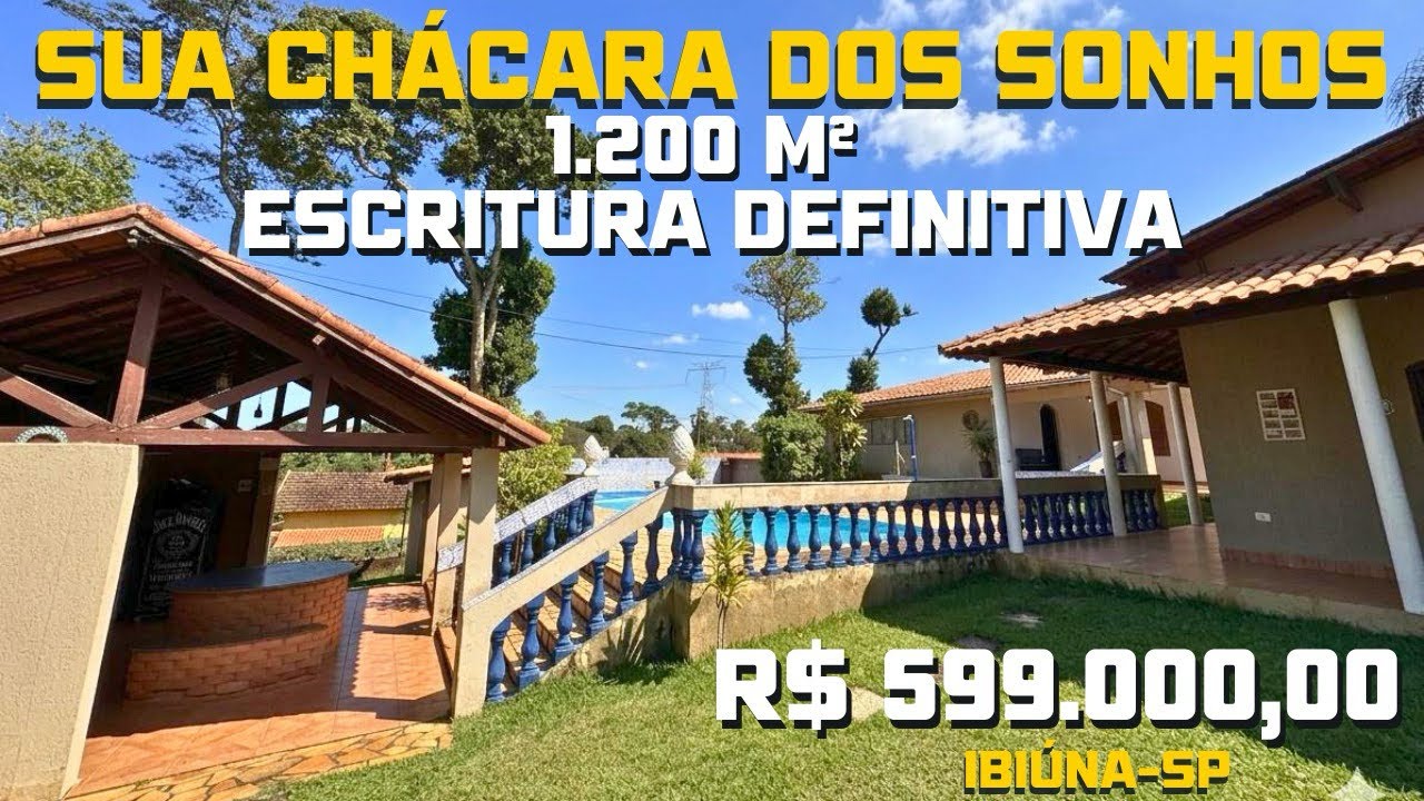 Linda Chácara 1.200 m² ESCRITURA DEFINITIVA IBIÚNA/SP