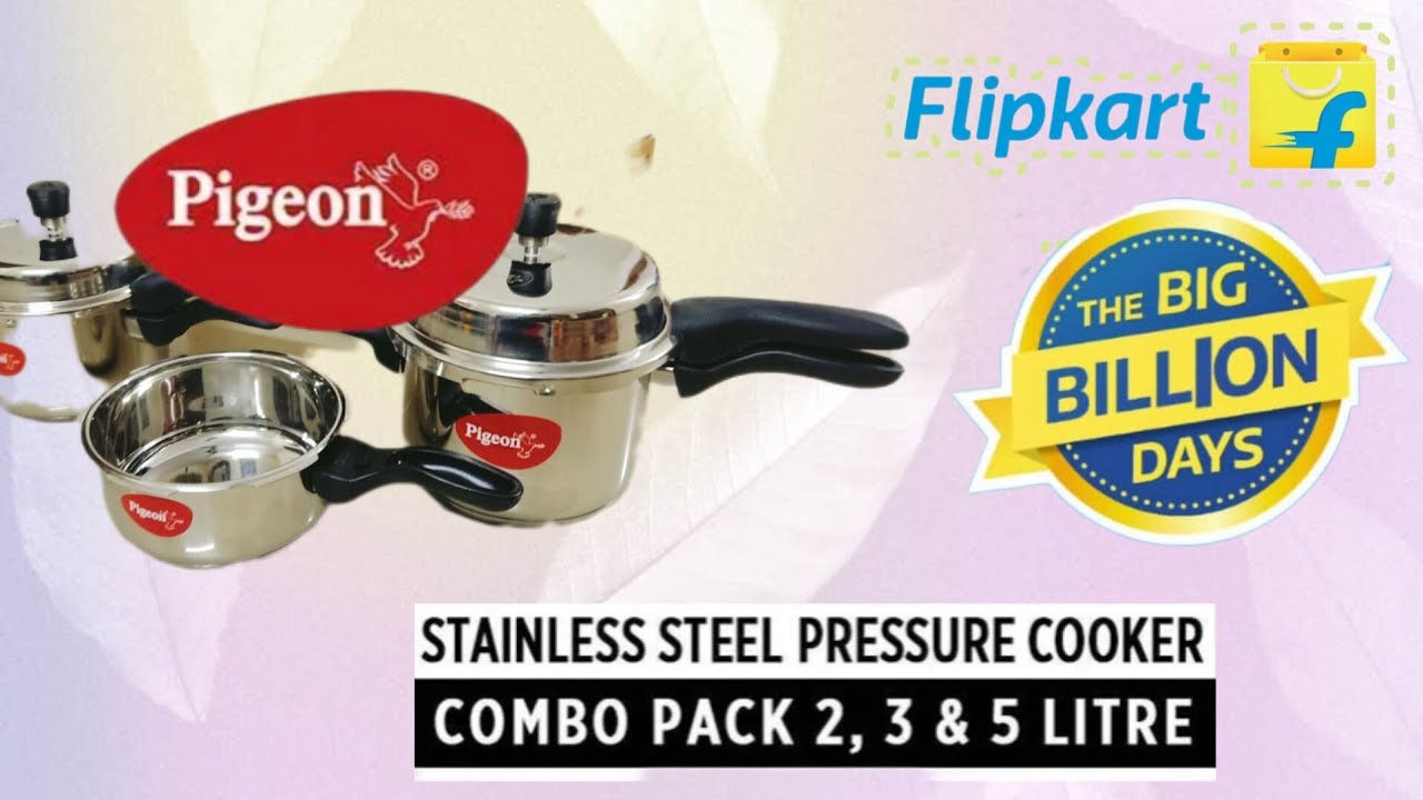Pigeon stainless steel cooker combo sale flipkart big billion days #bigbilliondaysale #flipkart 