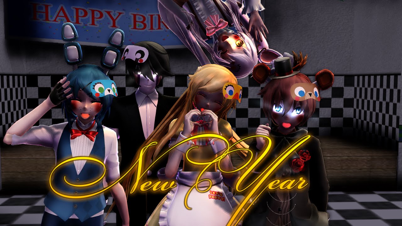 【Mmd-Fnaf】 New Year 【Toy Freddy,Toy Bonnie,Toy Chica,Mangle,Puppet】
