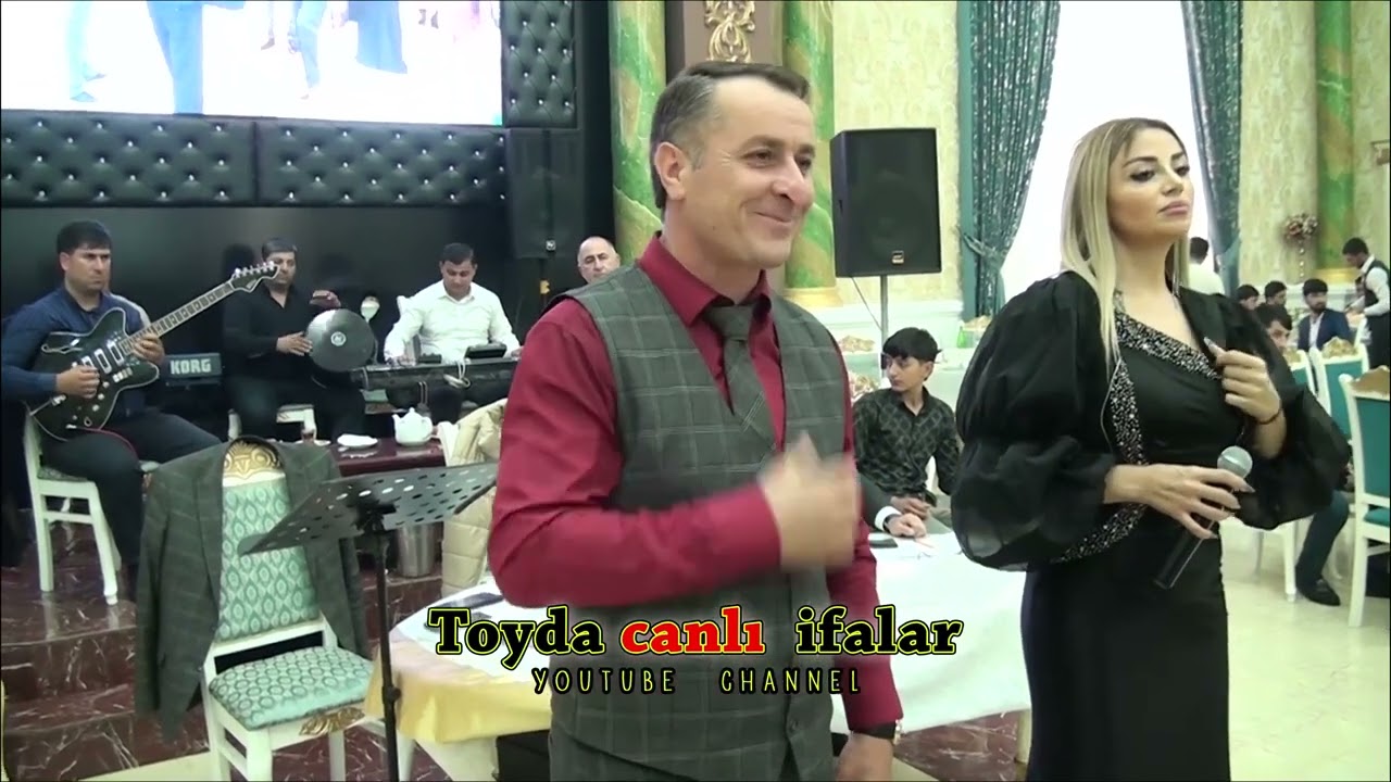 popuri toy mahnilari oxuyur Tapdıq bey ve Dinara xanım   qarmon Xanoglan   gitara Xaleddin