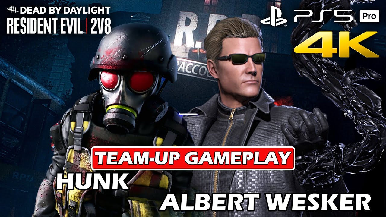 DEAD BY DAYLIGHT (PS5 PRO) HUNK & Albert Wesker TEAM-UP 2V8 Resident Evil Gameplay (4K 60FPS)