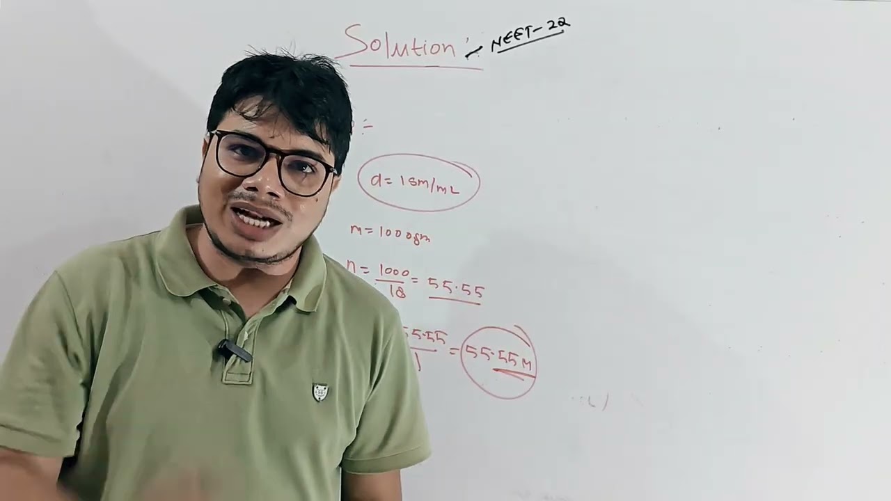 Molarity of  Pure Water in 1 Minute | NEET Chemistry Short trick 