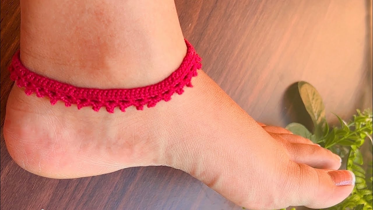 Beautiful 🤩 Crochet anklet tutorial
