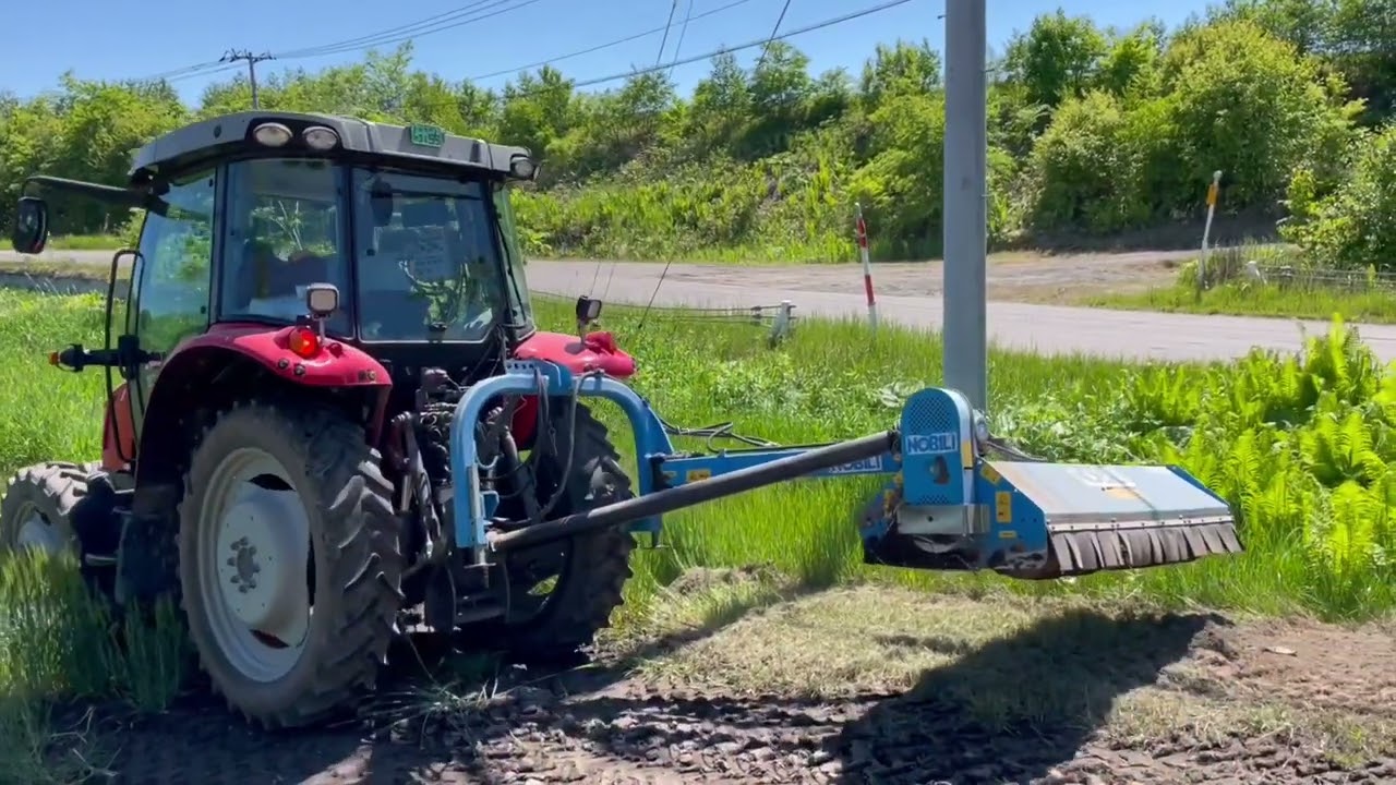 NOBILIのオフセットシュレッターで79haの畑を草刈り　　MF5610    NOBILITB18            北海道美幌町