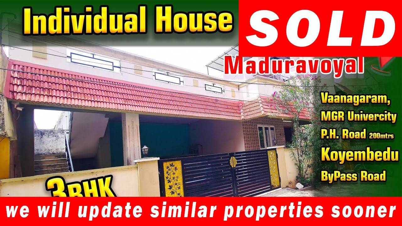 SOLD - 🏡 3BHK Independent House for Sale in Maduravoyal, Chennai | 2456 Sqft Land | Near PH Road 🏡