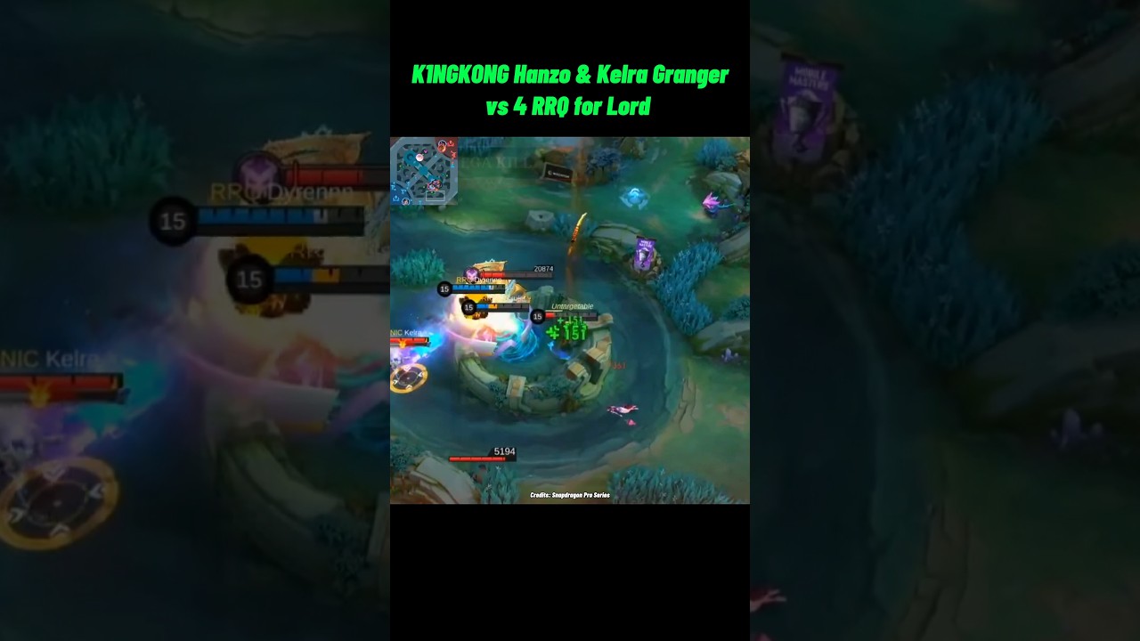 K1NGKONG Hanzo and Kelra Granger vs 4 RRQ for Lord #mobilelegends #mlbb #snapdragonproseries