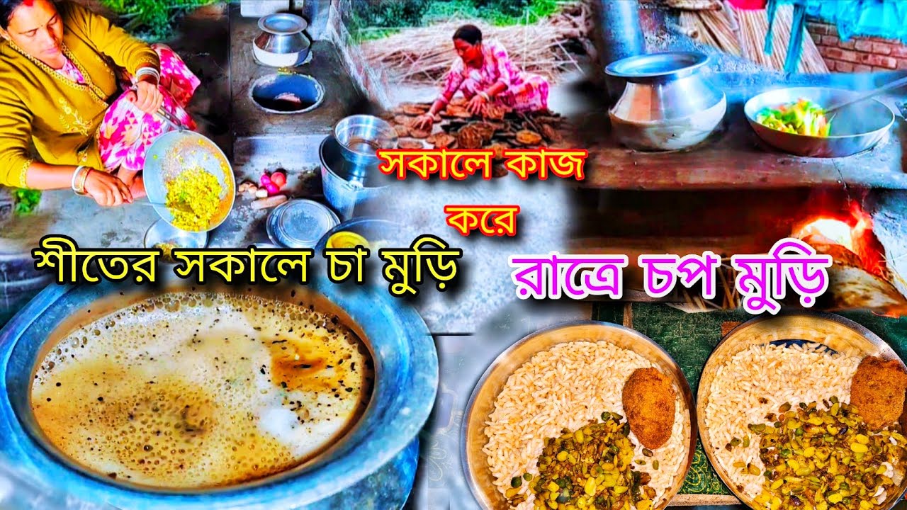 😶‍🌫️শীতের দিনে গ্রামের পুরো একটা দিন | চা-মুড়ি থেকে ভেজিটেবল চপ #bengalivlog #viral #viralvideo 