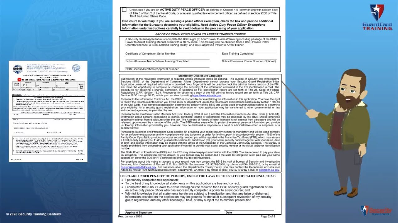 Completing and Submitting the California Unarmed Guard Card Application